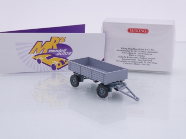 Preview: Wiking 0400 02 # 2-achs LKW Anhänger Baujahr 1956-68 " hellgrau / alpenblau " 1:87