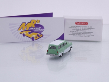 Preview: Wiking 0850 06 # Opel Caravan '56 Baujahr 1956-62 " mintgrün-weiß " 1:87