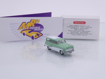 Preview: Wiking 0850 06 # Opel Caravan '56 Baujahr 1956-62 " mintgrün-weiß " 1:87