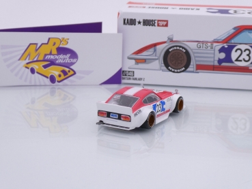 Preview: TSM MINI GT KHMG046 # Datsun Fairlady Z Nr.23 rot-weiß " Kaido House " 1:64