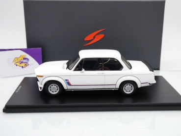 Preview: Spark 18S718 # BMW 2002 Turbo Baujahr 1973 " weiß + M-Streifen " 1:18