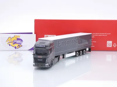 Herpa 320474 # DAF XG+ Gardinenplanen-Sattelzug " Emmrich Transporte " 1:87