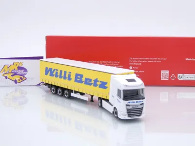 Preview: Herpa 320290 # DAF XG Facelift Gardinenplanen-Sattelzug " Willi Betz " 1:87