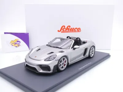 Schuco 18U00013 # Porsche 718 982 Spyder RS Baujahr 2023 " silbermetallic " 1:18