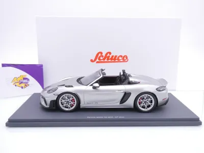Preview: Schuco 18U00013 # Porsche 718 982 Spyder RS Baujahr 2023 " silbermetallic " 1:18