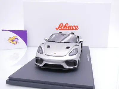 Schuco 18U00013 # Porsche 718 982 Spyder RS Baujahr 2023 " silbermetallic " 1:18