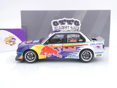 Preview: Ottomobile OT486 # BMW E30 V8 Drift Baujahr 2023 " Red Bull Driftbrothers " 1:18