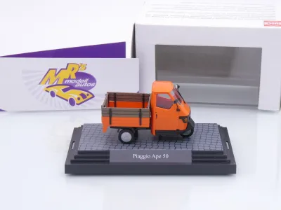 Preview: Busch 60005 # Piaggio Ape 50 + Holzaufsatz Baujahr 2006 " orange " 1:43