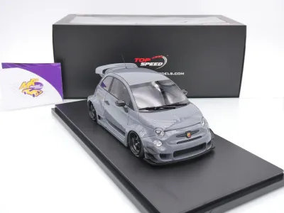 Top Speed TS0612 # Fiat Abarth 595 LB-Works X Abas Works Baujahr 2024 " dunkelgrau " 1:18