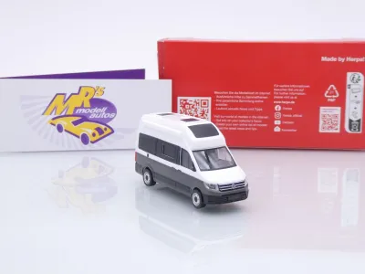 Preview: Herpa 096294-004 # Volkswagen VW Crafter Grand California 600 " weiß-grau " 1:87
