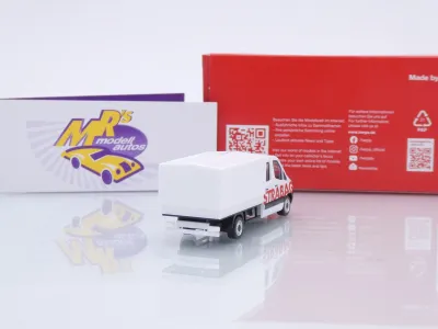 Preview: Herpa 098991 # Mercedes-Benz Sprinter '18 DoKa Pritsche-Plane " STRABAG " 1:87