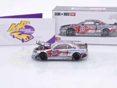 TSM MINI GT KHMG197 # Nissan Skyline GT-R R34 " Kaido House Star Racing V1 " 1:64