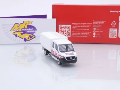 Preview: Herpa 098991 # Mercedes-Benz Sprinter '18 DoKa Pritsche-Plane " STRABAG " 1:87
