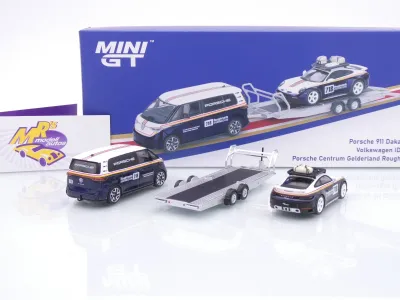 Preview: TSM MINI GT MGTS0019 # 2er Set VW ID. Buzz + Porsche 911 Dakar " Rothmans Racing " 1:64
