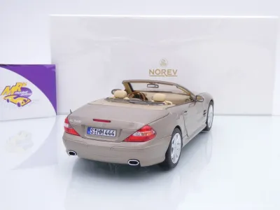 Preview: Norev 183843 # Mercedes-Benz SL 500 R230 Baujahr 2003 " beigemetallic " 1:18