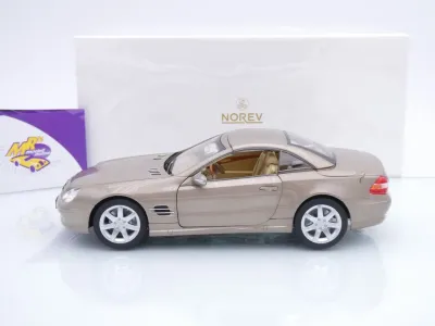 Preview: Norev 183843 # Mercedes-Benz SL 500 R230 Baujahr 2003 " beigemetallic " 1:18