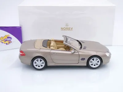 Preview: Norev 183843 # Mercedes-Benz SL 500 R230 Baujahr 2003 " beigemetallic " 1:18