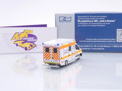 Preview: Rietze 76098 # Mercedes-Benz GSF RTW " Rettungsdienst Malteser Emsland " 1:87