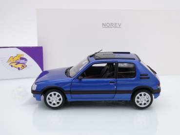 Preview: Norev 184844 # Peugeot 205 GTi 1.9 Limousine Baujahr 1992 " dunkelblaumetallic " 1:18