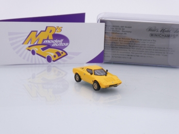 Preview: Minichamps 870125020 # Lancia Stratos Sportwagen Baujahr 1974 " lanciagelb " 1:87