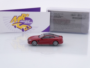 Preview: Minichamps 870029022 # BMW M8 Competition Coupe Baujahr 2019 " dunkelrotmetallic " 1:87