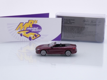 Preview: Minichamps 870029034 # BMW M8 Competition Cabrio Baujahr 2019 " dunkelrotmetallic " 1:87
