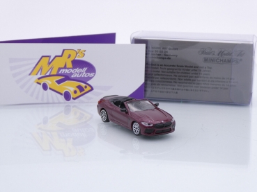 Preview: Minichamps 870029034 # BMW M8 Competition Cabrio Baujahr 2019 " dunkelrotmetallic " 1:87