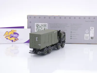 Preview: Herpa 747288-002 # Iveco Trakker 8x8 mit Kran + Container " Bundeswehr " 1:87