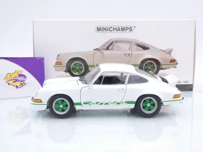 Preview: Minichamps 100066020 # Porsche 911 Carrera RS Baujahr 1972 " weiß-grün " 1:18