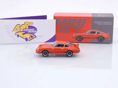 Preview: TSM MINI GT MGT01142-L # Porsche 911 Carrera RS 2.7 1973 LHD " orange-schwarz ( Tangerine with Black Livery ) " 1:64