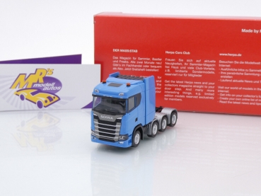Herpa 315753-002 # Scania CS 20 ND 4-achs Schwerlastzugmaschine " hellblau " 1:87