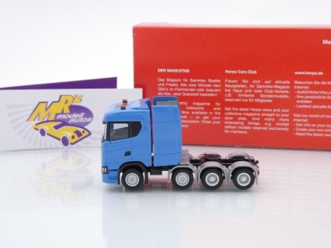Preview: Herpa 315753-002 # Scania CS 20 ND 4-achs Schwerlastzugmaschine " hellblau " 1:87