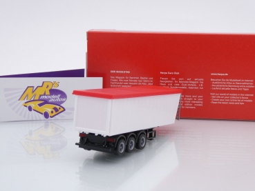 Preview: Herpa 076555-003 # Stöffel-Liner Kippauflieger " weiß mit roter Plane " 1:87