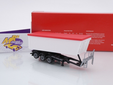 Preview: Herpa 076555-003 # Stöffel-Liner Kippauflieger " weiß mit roter Plane " 1:87