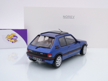 Preview: Norev 184844 # Peugeot 205 GTi 1.9 Limousine Baujahr 1992 " dunkelblaumetallic " 1:18