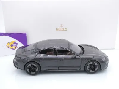 Preview: Norev 187654 # Porsche Taycan Turbo S Baujahr 2024 " Schiefergrau Neo " 1:18