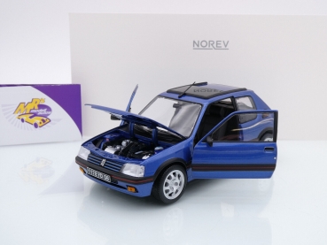 Preview: Norev 184844 # Peugeot 205 GTi 1.9 Limousine Baujahr 1992 " dunkelblaumetallic " 1:18