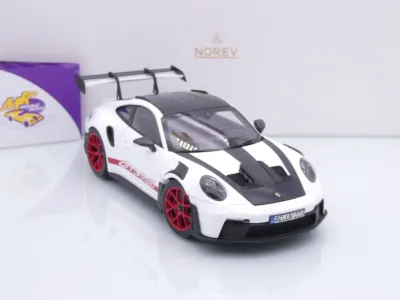Norev 187373 # Porsche 911 GT3 RS Weissach Package Baujahr 2022 " weiß / rot " 1:18