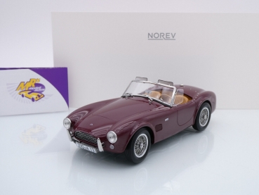 Norev 182758 # AC Cobra 289 Roadster Baujahr 1963 " dunkelrot " 1:18