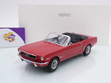 Norev 182810 # Ford Mustang Convertible Baujahr 1966 " dunkelrot " 1:18