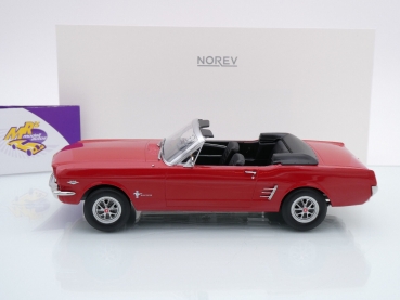 Preview: Norev 182810 # Ford Mustang Convertible Baujahr 1966 " dunkelrot " 1:18