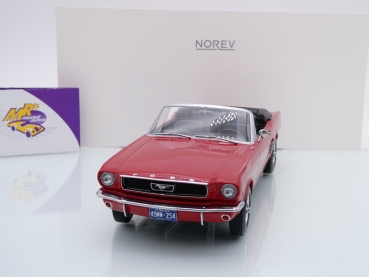 Preview: Norev 182810 # Ford Mustang Convertible Baujahr 1966 " dunkelrot " 1:18