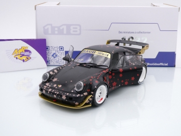 Preview: Solido S1807507 # Porsche 911 (964) black Baujahr 2021 " Rauhwelt / Aoki " 1:18