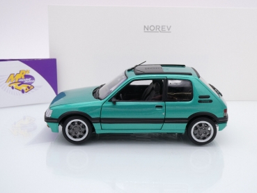 Preview: Norev 184847 # Peugeot 205 GTi Griffe Baujahr 1991 " grünmetallic " 1:18