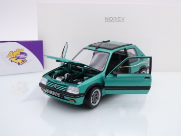 Preview: Norev 184847 # Peugeot 205 GTi Griffe Baujahr 1991 " grünmetallic " 1:18