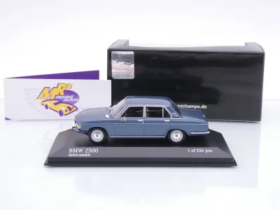 Preview: Minichamps 410029204 # BMW 2500 Limousine Baujahr 1968 " blaumetallic " 1:43