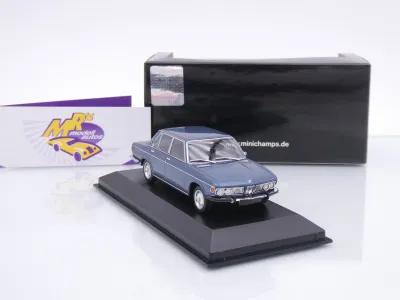 Preview: Minichamps 410029204 # BMW 2500 Limousine Baujahr 1968 " blaumetallic " 1:43
