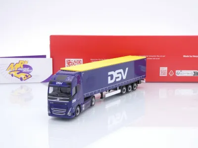 Herpa 320818 # Volvo FH GL XL El. Gardinenplanen-Sattelzug " DSV Dänemark " 1:87