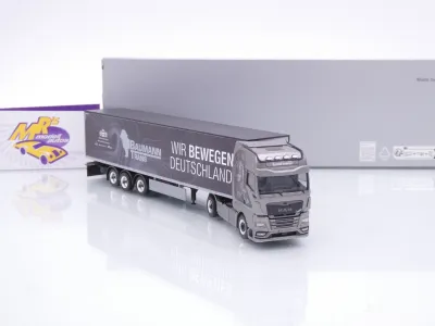Preview: Herpa 962445 # MAN TGX GX Schubboden-SZ " Baumann Trans - Sommerfest 2026 " 1:87