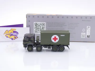 Preview: Herpa 747219-002 # Iveco Trakker 8x8 mit Container " Bundeswehr BWPU 010 " 1:87